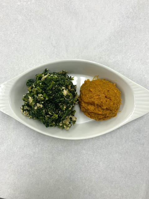 Turkey Spinach Bowl and Mashed Sweet Potatoes extra Protein