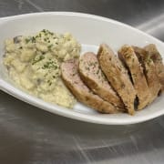 Mustard Maple Pork Tenderloin and Mushroom Risotto