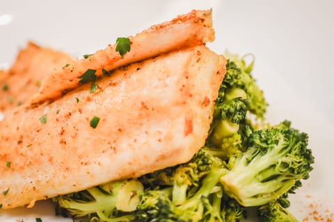 Old Bay Tilapia + Braised Broccoli